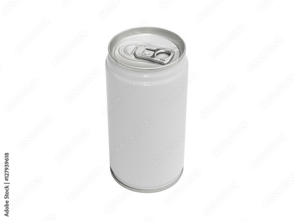 White beverage can on a white background (with clipping path).