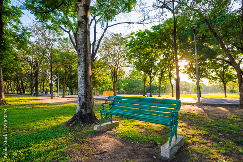 Bench in the central green park © themorningglory