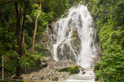 Pun Ya Ban Waterfall at Lamnam Kra Buri National Park in Ranong 