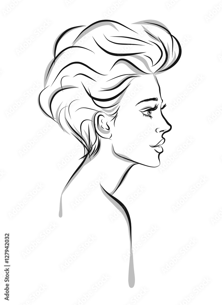 Beautiful woman line art illustration Beautiful woman line art illustration