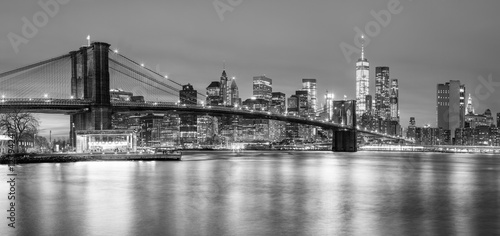 Panoramia of  Brooklyn Bridge and  Manhattan, New York City