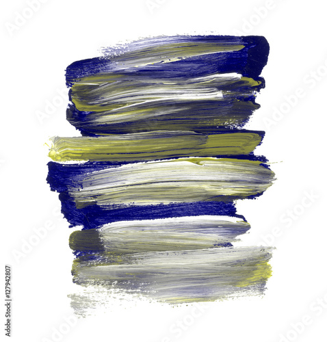 Gray nad blue daub background. Handmade brush stroke for backdro