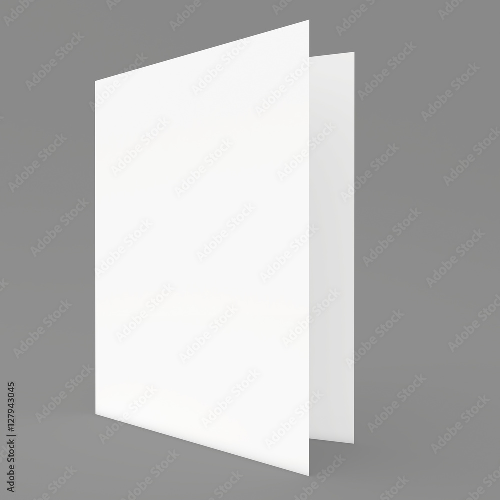 close up of blank folded leaflet white paper. 3d rendering close up of blank folded leaflet white paper. 3d rendering