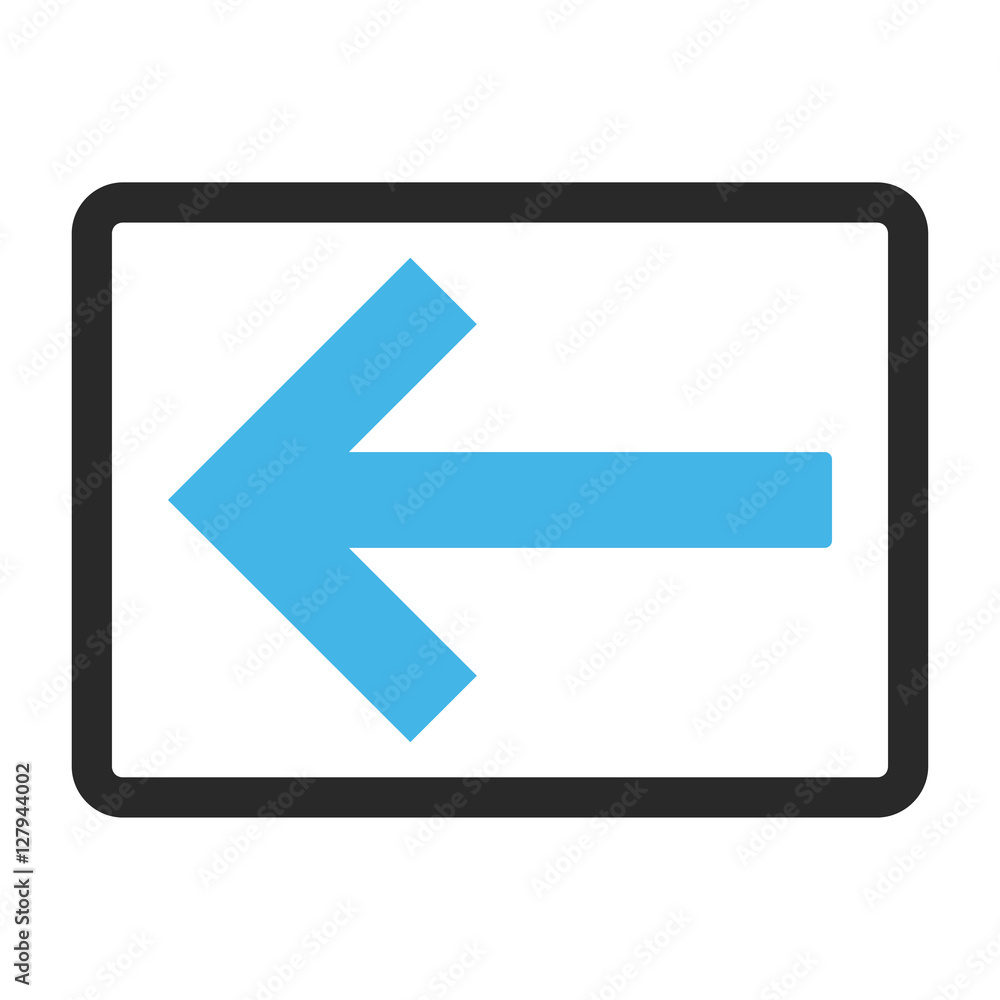 Left Arrow vector icon. Image style is a flat bicolor icon symbol inside a rounded rectangle, blue and gray colors, white background. Left Arrow vector icon. Image style is a flat bicolor icon symbol inside a rounded rectangle, blue and gray colors, white background.