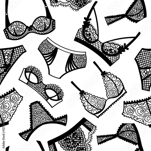 Lingerie panty and bra seamless pattern.