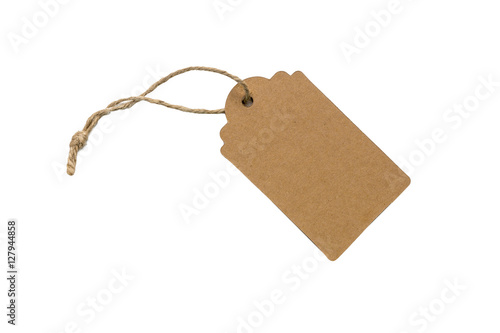 Wallpaper Mural Blank paper gift tag with twine attached Torontodigital.ca