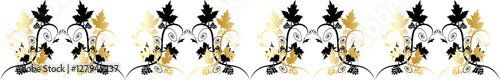 Ornamental floral vintage decorative grapes vine clusters graphic elements or banners, text dividers.