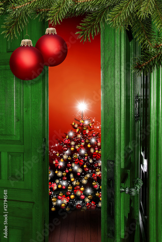 Tür zum Weihnachtszimmer