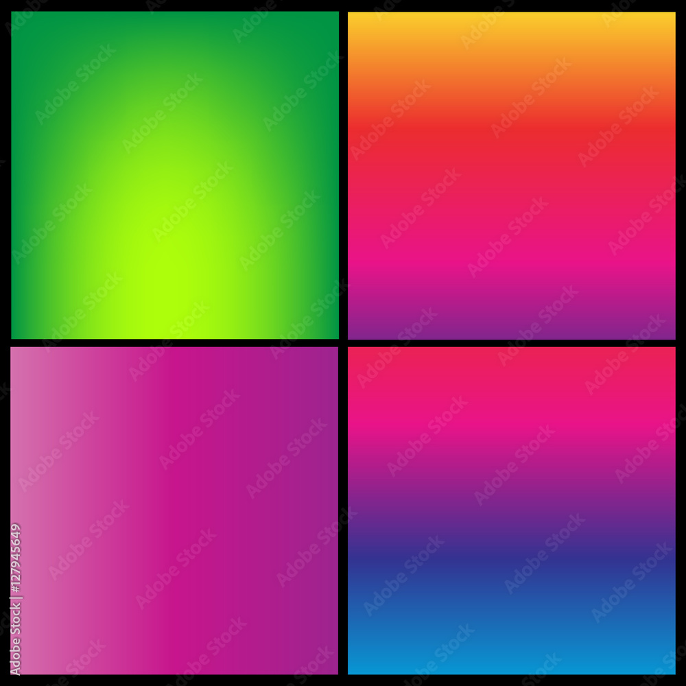 Collection of gradient vibrant color smooth silk background with with shade effect