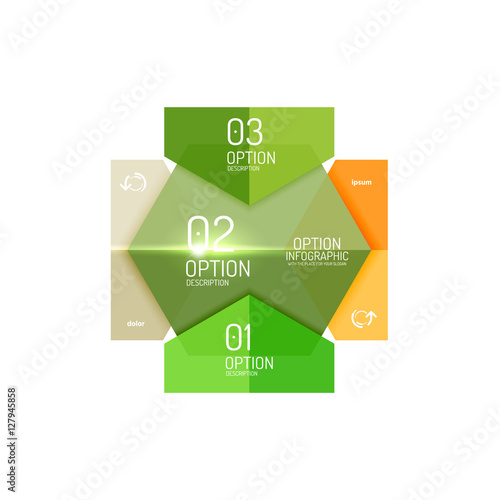 Paper business option button infographic templates