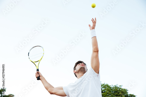 Tennis player playing
