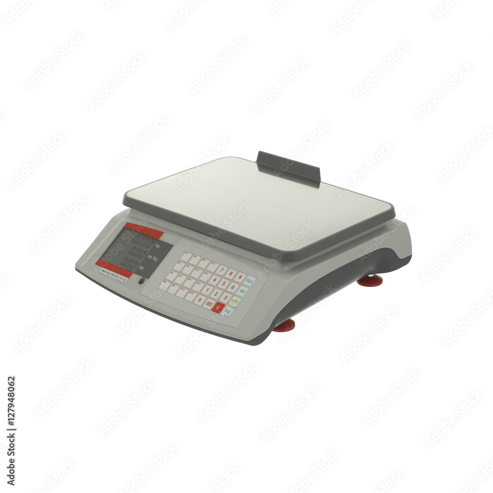 Digital scales isolated on white background Digital scales isolated on white background