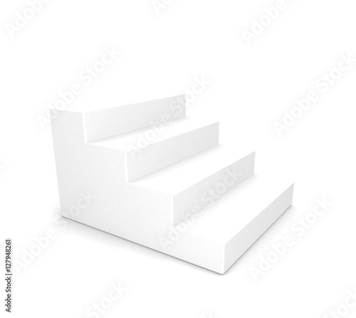 Isolated white staircase