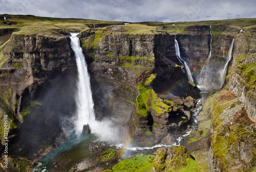 Waterfall Haifoss  Iceland
