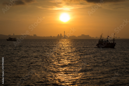Fishing boats at sunrise © Satawat