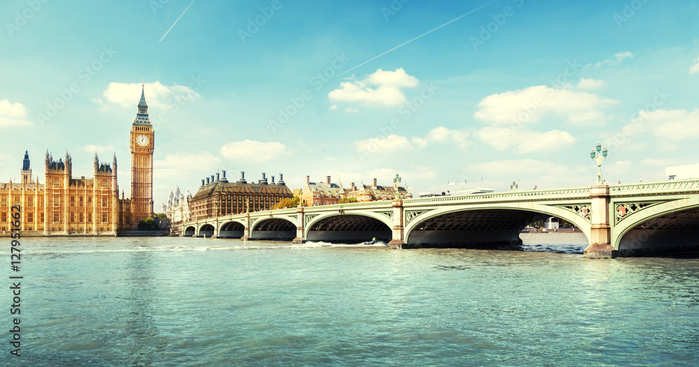 Naklejka premium Big Ben and Houses of Parliament, London, UK