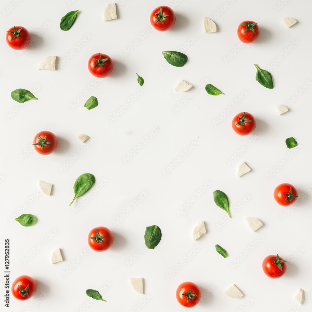 Fototapeta Colorful pizza ingredients pattern.