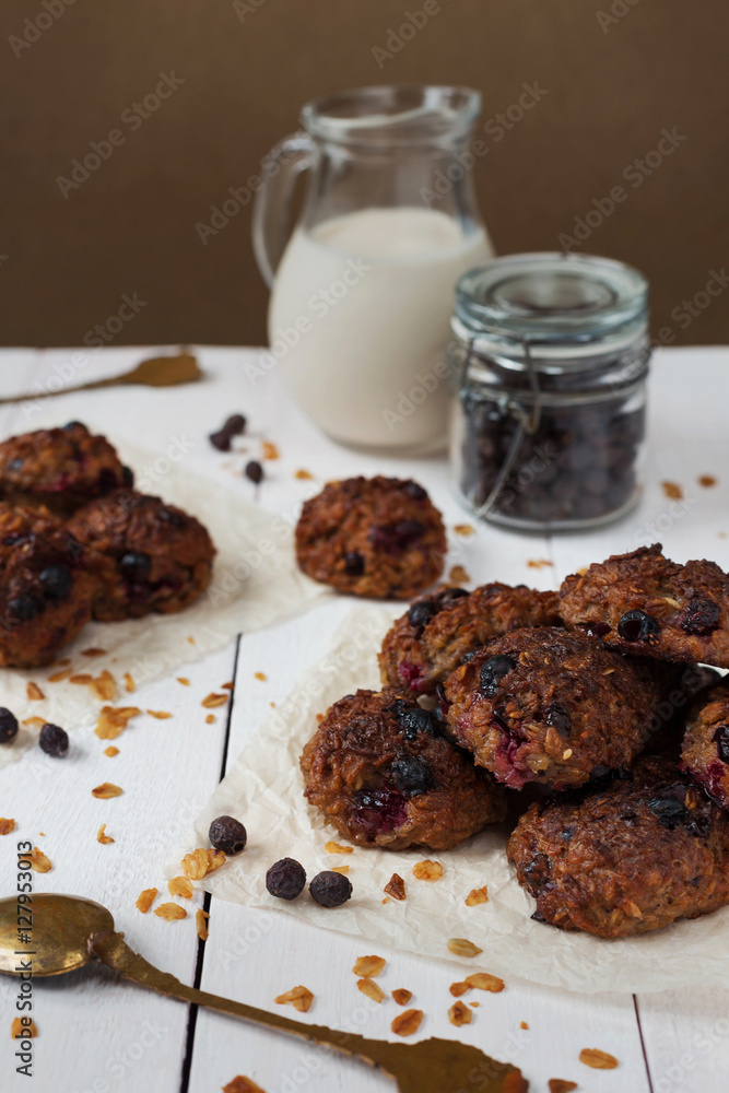 Homemade oat biscuits with milk Homemade oat biscuits with milk