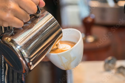 Latte art coffee cup 
