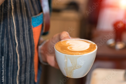 Latte art coffee cup 