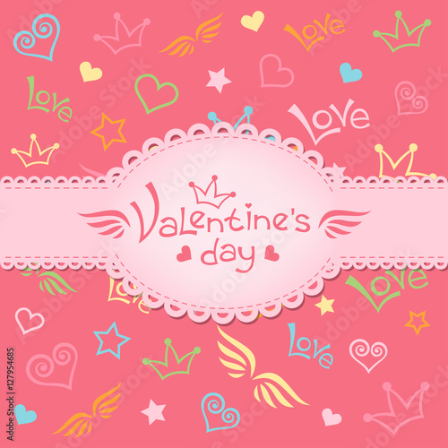 Vector pattern for Valentine's Day. Vector background.