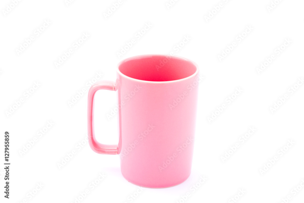 Pink coffee cup isolated with white background. Pink coffee cup isolated with white background.