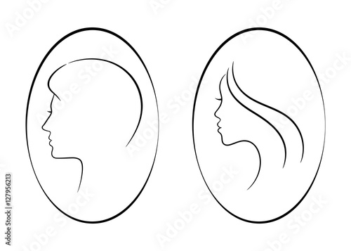 Female and male contour signs