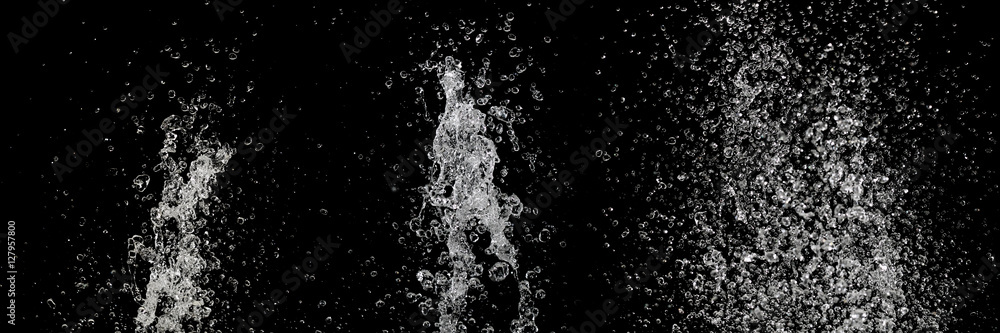set of water splash isolated on black