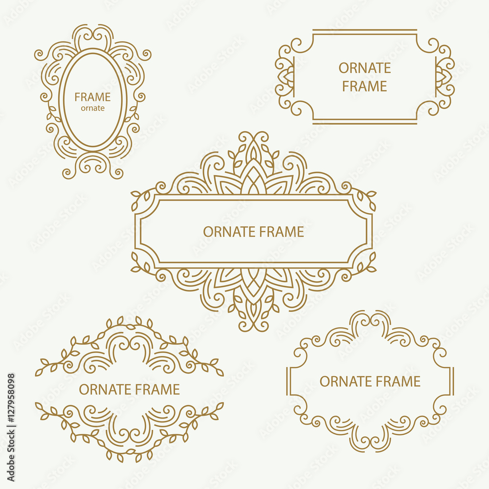 Set vector design element templates