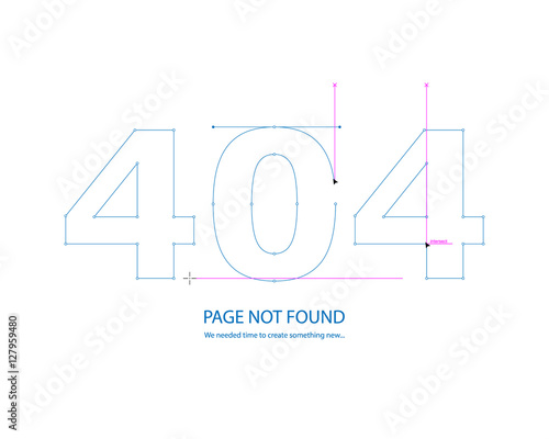 The concept of error 404 Page not found. Drawing a new page.