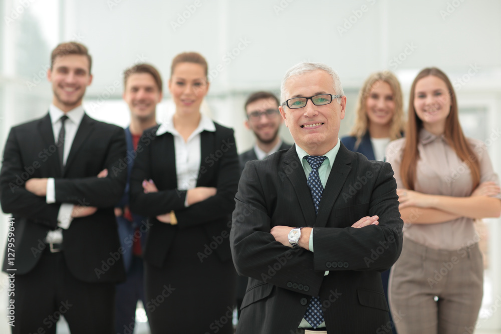 Group portrait of a professional business team looking confident Group portrait of a professional business team looking confident