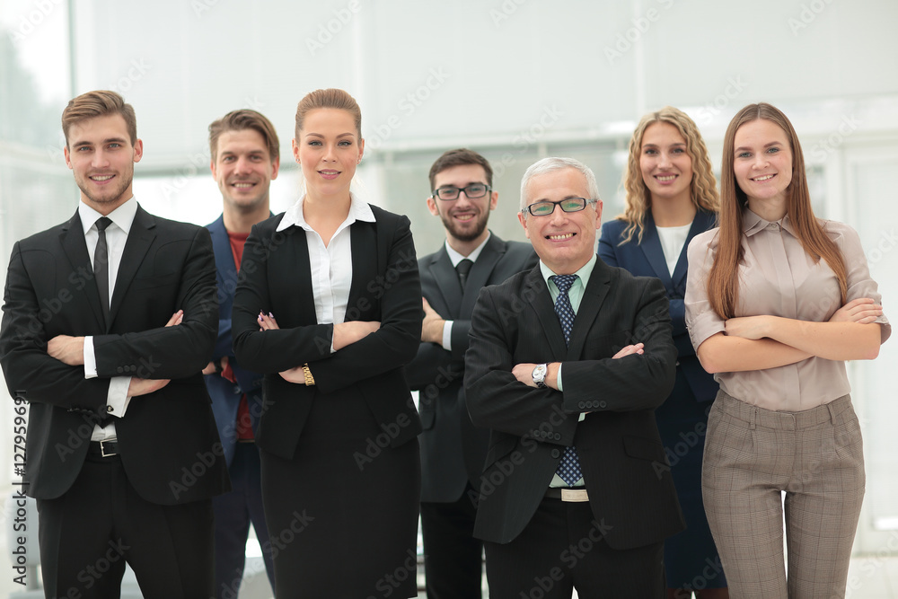 Team portrait of successful business people looking at camera, Team portrait of successful business people looking at camera,