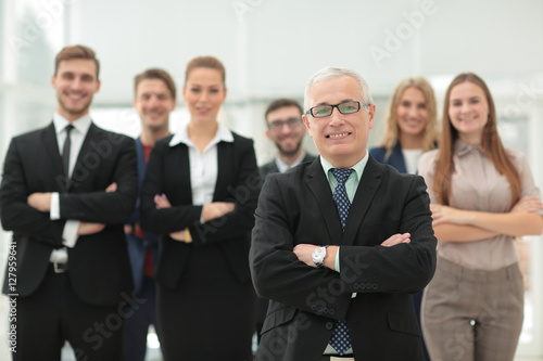 Group portrait of a professional business team looking confident