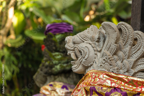Ubud temple of Bali, beautiful stone sculpture, Indonesia