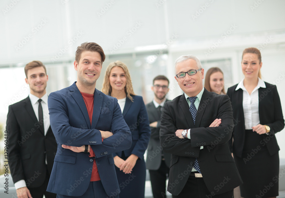 The team of the successful people with their boss The team of the successful people with their boss