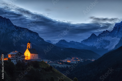 Dolomites, Colle Santa Lucia at sunrise, Italy