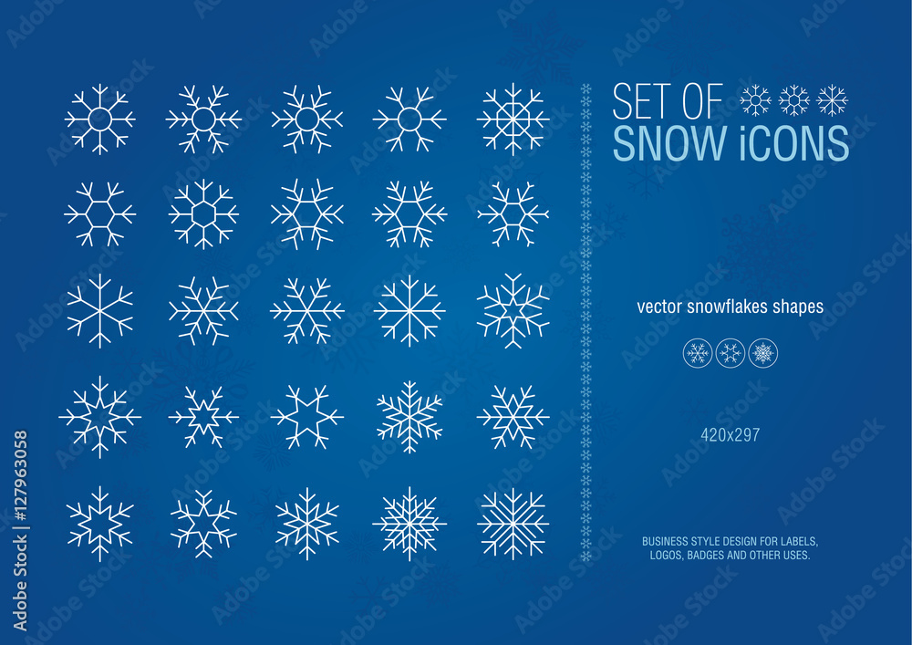 Set of vector snowflakes. Set of vector snowflakes.