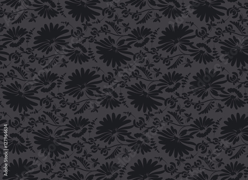 black velvet vector seamless pattern in ar deco style
