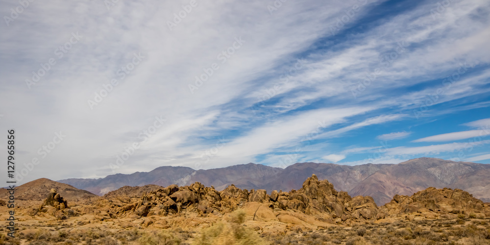 Rocks, Mountains and Sky at Alabama Hills, the Mobius Arch Loop Rocks, Mountains and Sky at Alabama Hills, the Mobius Arch Loop