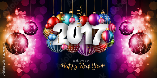 2017 Happy New Year Background for your Seasonal Flyers