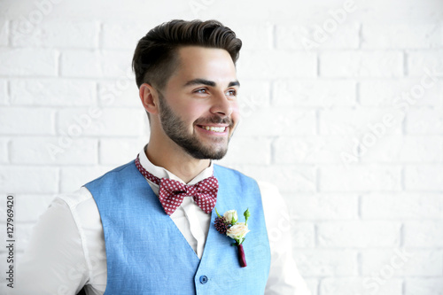 Groom getting ready on his ...