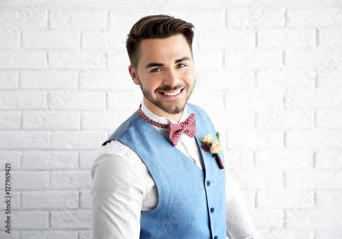 Groom getting ready on his ...