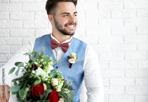 Groom on his wedding day