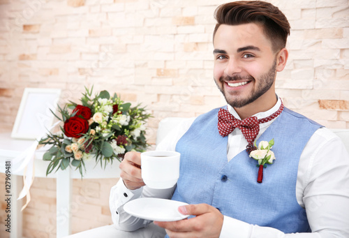 Groom on his wedding day