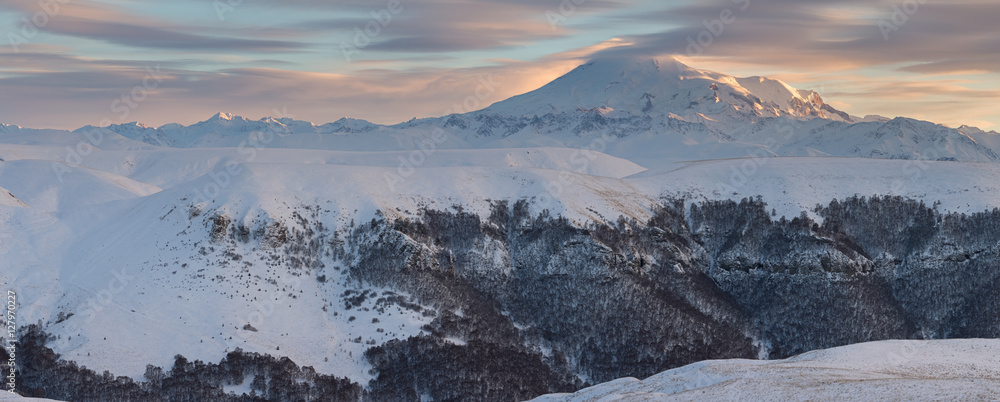 Russia, the Caucasus Mountains, Kabardino-Balkaria. Mount Elbrus