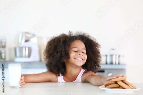 Curly African-American girl...