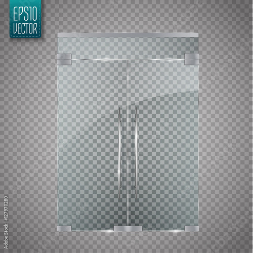 Glass door isolated on transparent background. Vector