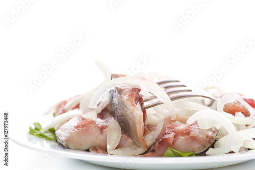 salted herring with onions