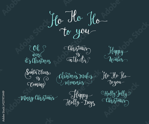 Vector handdrawn Christmas lettering.