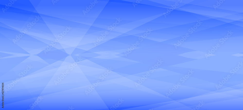 Obraz premium A modern abstract blue banner background featuring a geometric pattern of overlapping translucent triangles and polygonal shapes creating a light gradient effect. Ideal for editorial layouts.